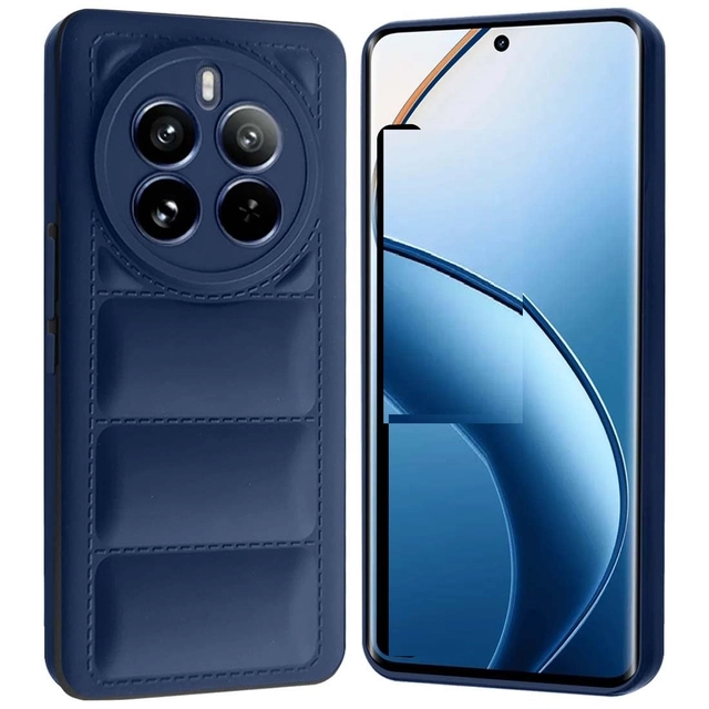 Silicone Mobile Back Cover for Realme 12 Pro 5G (Blue)