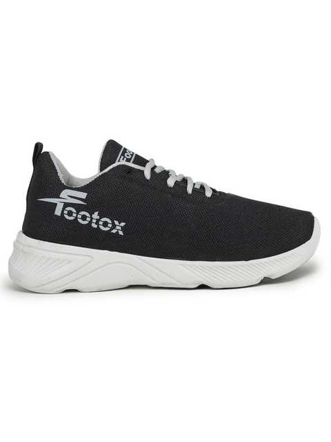 Footox Stylish Mens Casual Shoes (Black & Grey, 10) (F-1150)