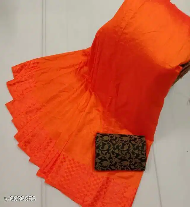 Sana Silk Saree for Women (Orange, 6.3 m)