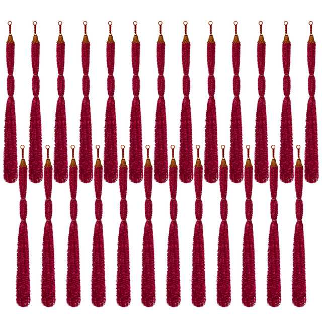 Handmade Unique Feather Wool Tassels with Bell Plastic (Yellow, 36 Inches) (Pack of 25) (IH-346)