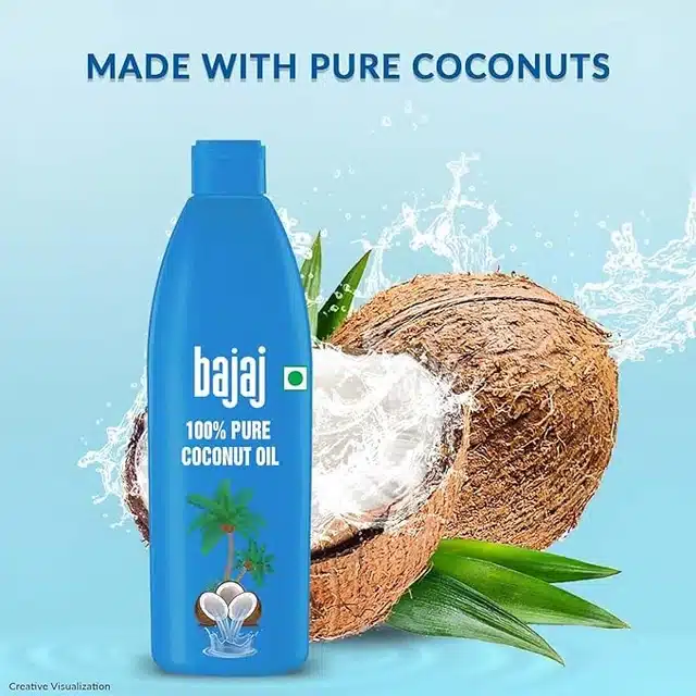 Bajaj 100% Pure Coconut Oil 600 ml (Bottle)