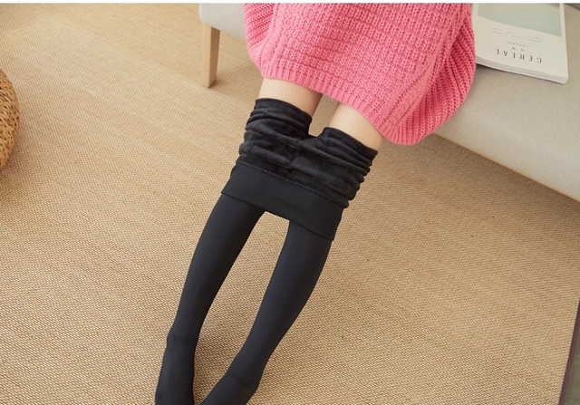 Woolen Solid Stockings for Women (Black, Free Size)