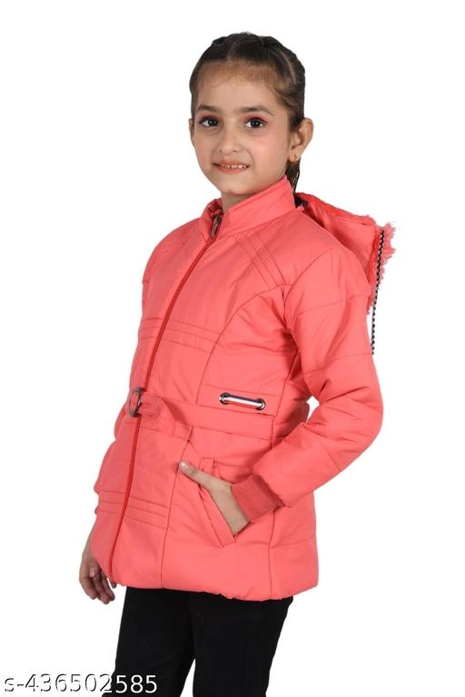 Nylon Jacket for Girls (Peach, 2-3 Years)