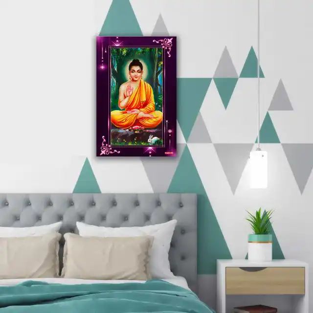 गॉड & गोड्स गौतम बुद्धा स्पार्कल लेमिनेशन स्टीकर 1965 वॉल स्टीकर (40 x 60 x 0.1 Cm)
