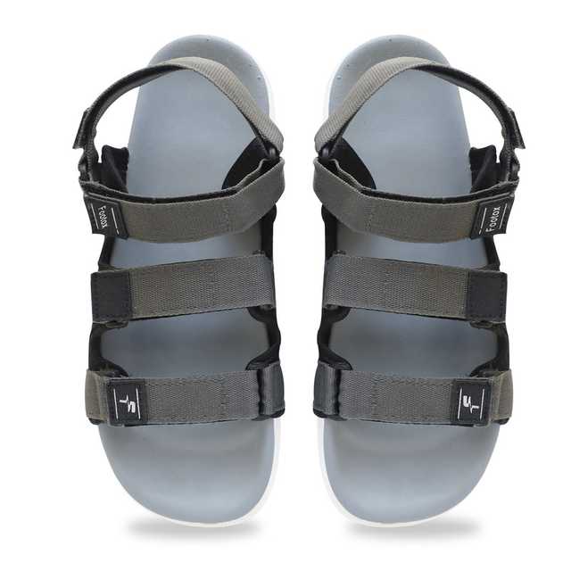 Footox Stylish Mens Sandals & Clogs (Grey, 10) (F-862)