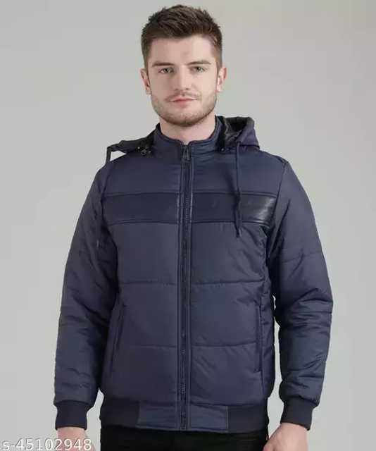 Trendy Nylon Full sleeves Jacket For Men (Blue, M) (A-66)