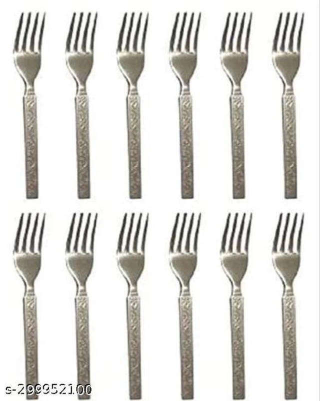 Stainless Steel Forks (Silver, Pack of 12)