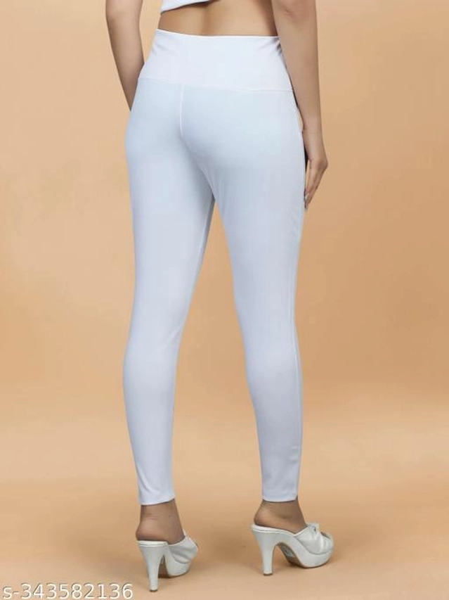 Lycra Jeggings for Women (White, 38)