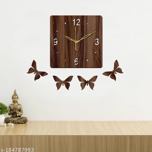 Wooden Wall Clock (Brown)