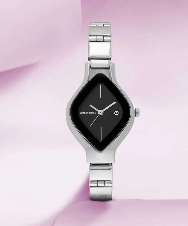 Analog Watch for Women (Silver & Black)