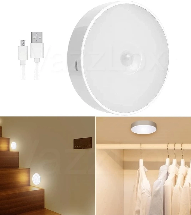 Immutable Motion Sensor Light for Home with USB Charging Wireless Self Adhesive LED Night Light Rechargeable Body Sensor Wall Light for Hallway, Wardrobe, Bedroom, Bathroom Night Lamp  (3.35 cm, White, Pack of 1 )