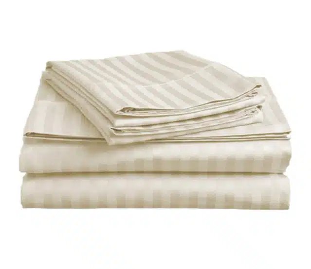 Cotton Striped Diwan Covers Set (Cream, Pack of 8)