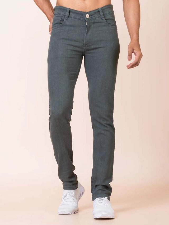 Denim Solid Jeans for Men (Grey, 28)