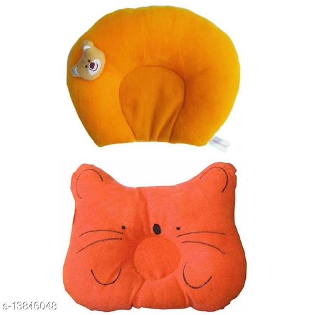 Velvet Pillows for baby(Pack Of 2) (Free Size, Yellow & Red)