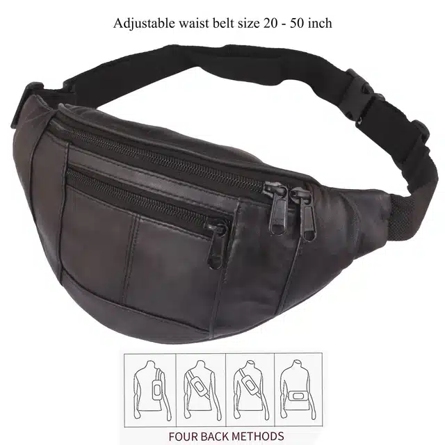 Genuine Leather Waist Bags (Black)