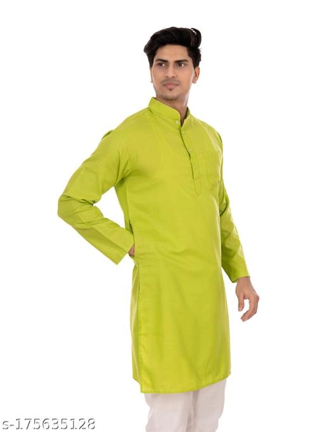 Cotton Blend Kurta for Men ( Green, S)