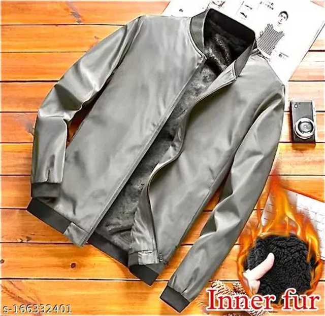 Trendy Nylon Full sleeves Jacket For Men (Grey, M) (A-54)
