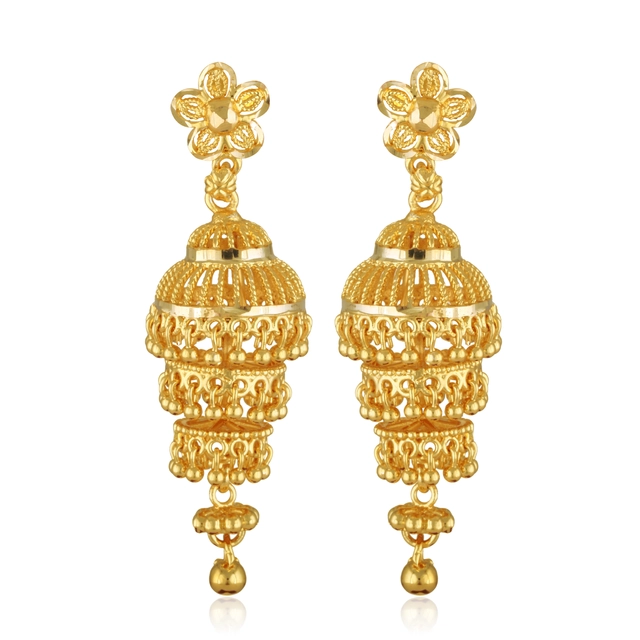 Alloy Gold Plated Earrings for Women (Gold, Set of 1)