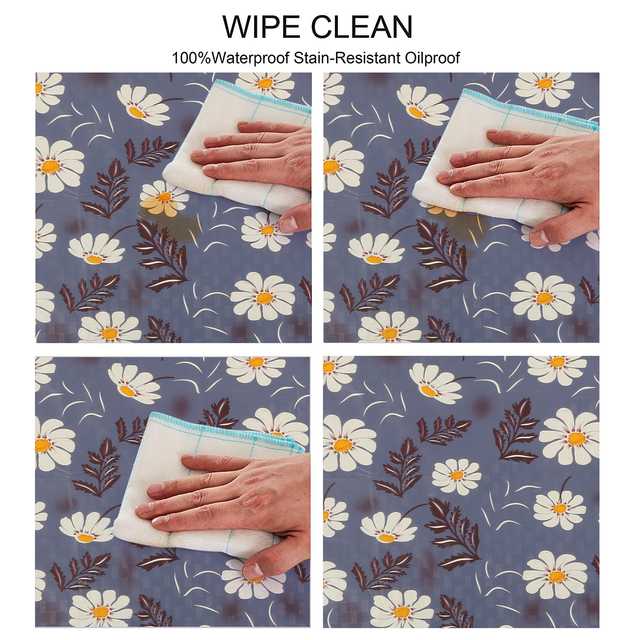 PVC 0.15 mm Waterproof Bed Server Food Mat (Set of 2) (Multicolor, 36 x 36 Inch) (A-73)
