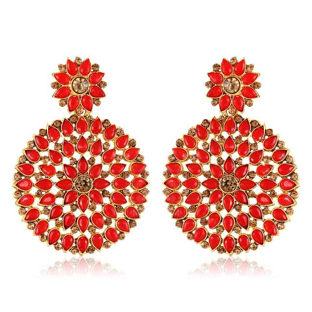 Vighnaharta Oxidised  German Exquisite Trendy Bollywood Earring (Red, ) (V-183)