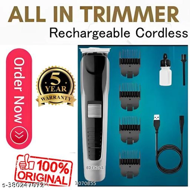 Plastic Rechargeable Trimmer for Men (Black, White)