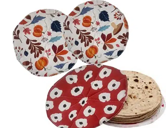 Best Chapati Cover Cotton Roti Cover Round Chapati Cover|| Set of 3 (Multicolor) (Assorted, Pack of 3)