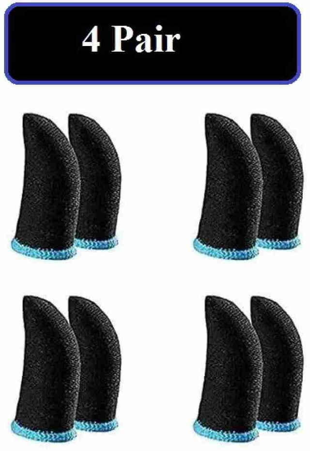 Fiber Anti-Slip Thumb Sleeves (Black & Blue, Set of 4)