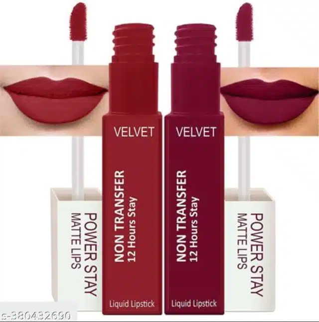 Power Stay Liquid Lipsticks Color To Color Lip 2 Pc (Red Maroon)