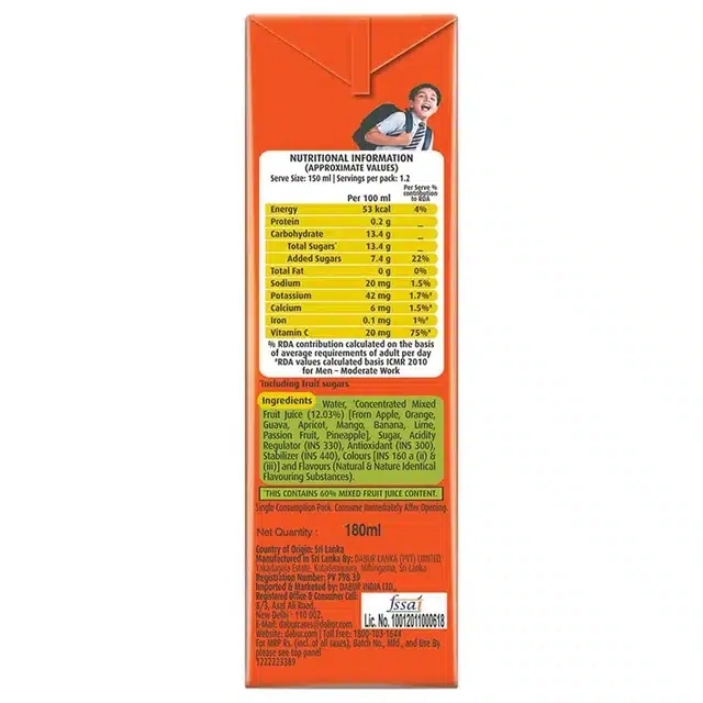 रियल मिक्स्ड फ्रूट जूस 5X180 ml (4 के साथ 1 मुफ्त)