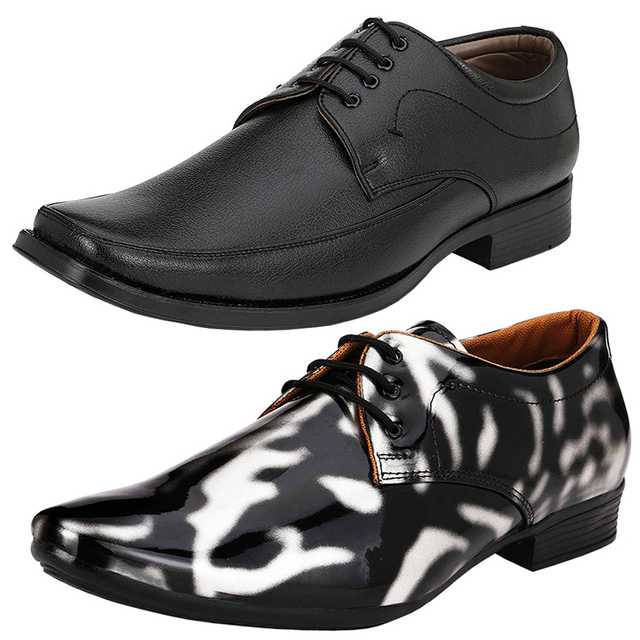 Vitoria Formal Shoes Combo For Men And Boys (Pack Of 2) (Multicolor, 9) (V-56)