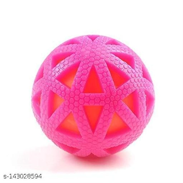 Rubber Squeaky Ball Toy for Dog (Multicolor)