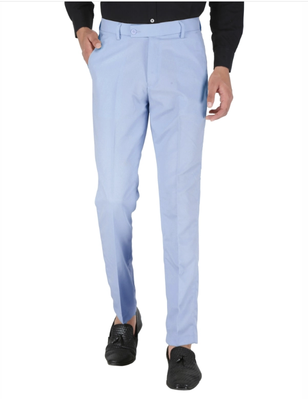 Poly Viscose Solid Trouser for Men (Sky Blue, 28)