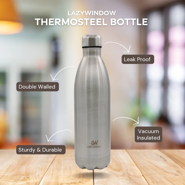 Double Wall Insulated Thermosteel Flask (Silver, 1000 ml)