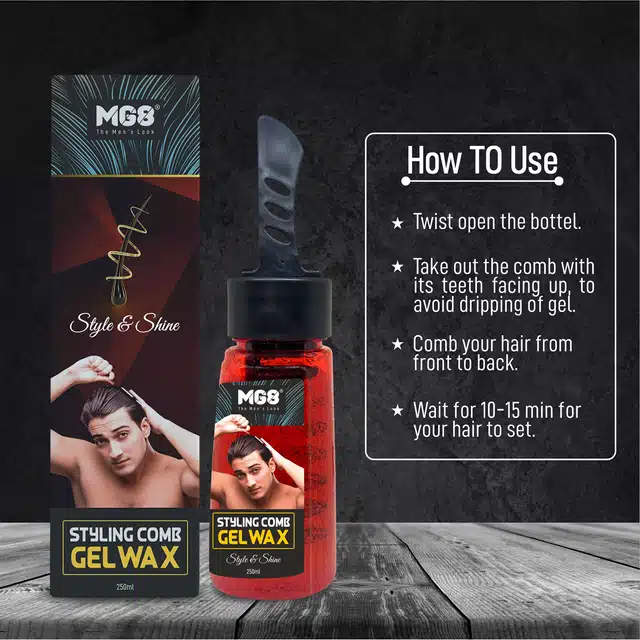 MG8 Hair Styling Comb Gel Wax for Men (250 ml)