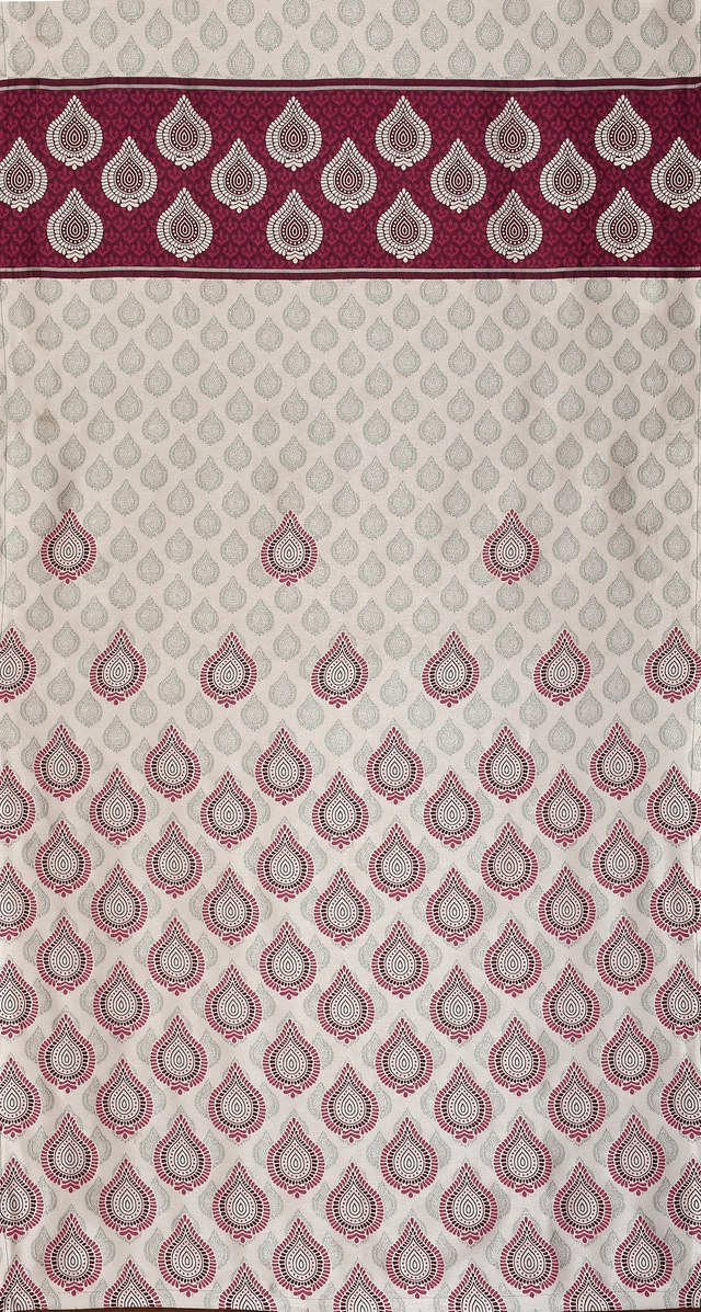 Jacquard Printed Window & Door Curtains (Pink, 5 feet) (Pack of 2)