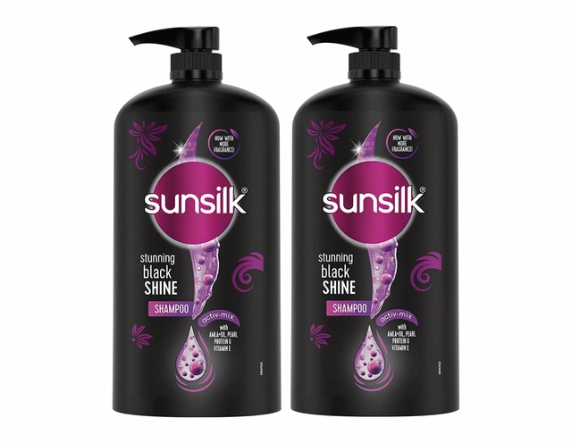 Sunsilk Stunning Black Shine Hair Shampoo (1000 ml, Pack of 2)