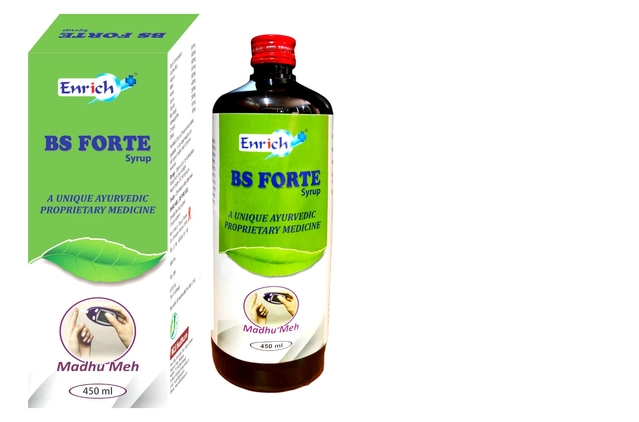 Enrrich Plus BS Forte Ayurvedic Syrup for Diabetes Control (450 ml, Pack of 2)