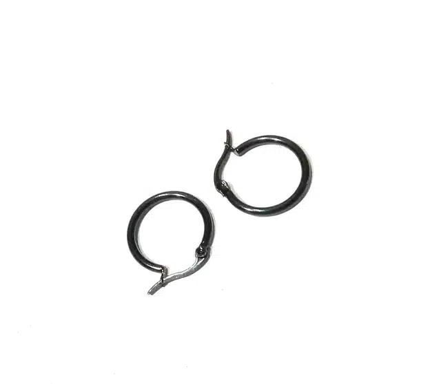 Metal Earrings for Men (Black, Set of 1)