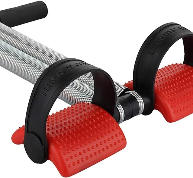 Double Spring Tummy Trimmer for Men & Women (Red & Black)