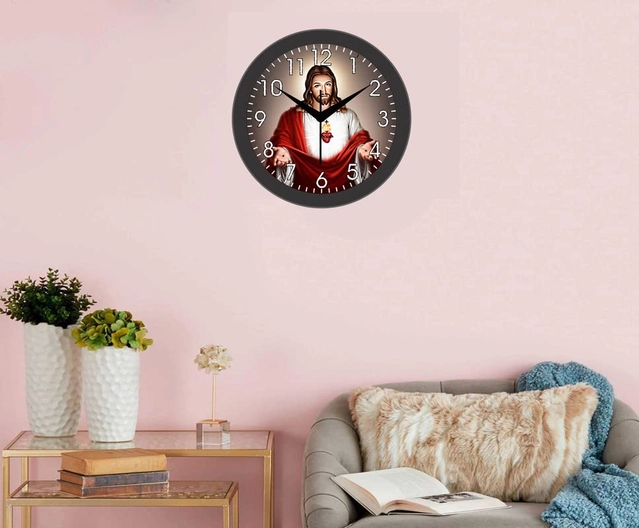 CAPIO Jesus Multicolor Analog Wall Clock (Plastic, 25x25 cm)