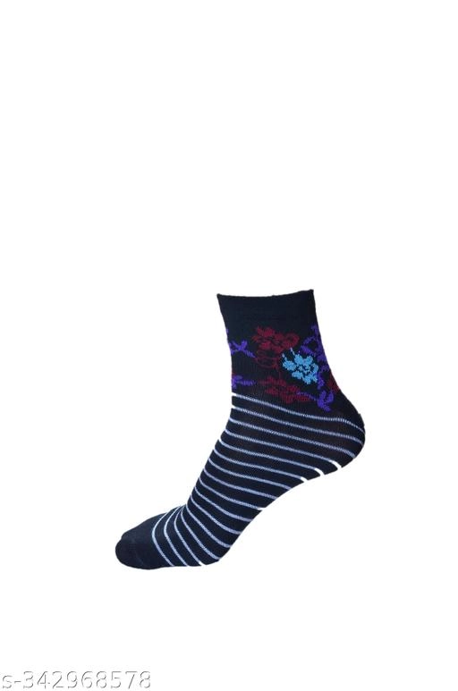 Woolen Printed Socks for Men (Multicolor, Free Size) (Pack of 4)