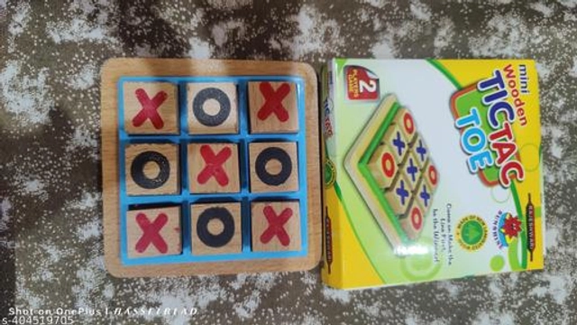 Wooden Tic Tac Toe Game for Kids (Multicolor)