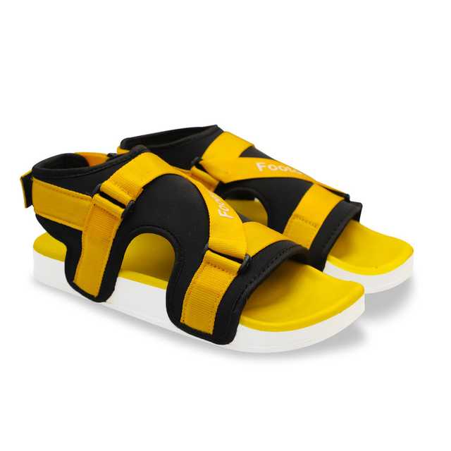 Footox Stylish Mens Sandals & Clogs (Yellow, 10) (F-846)