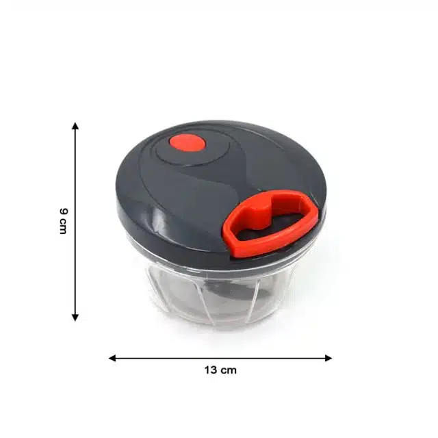 Plastic Vegetable and Fruit Chopper with 3 Stainless Steel Blade and Whisker Blade (Black, 450 ml)