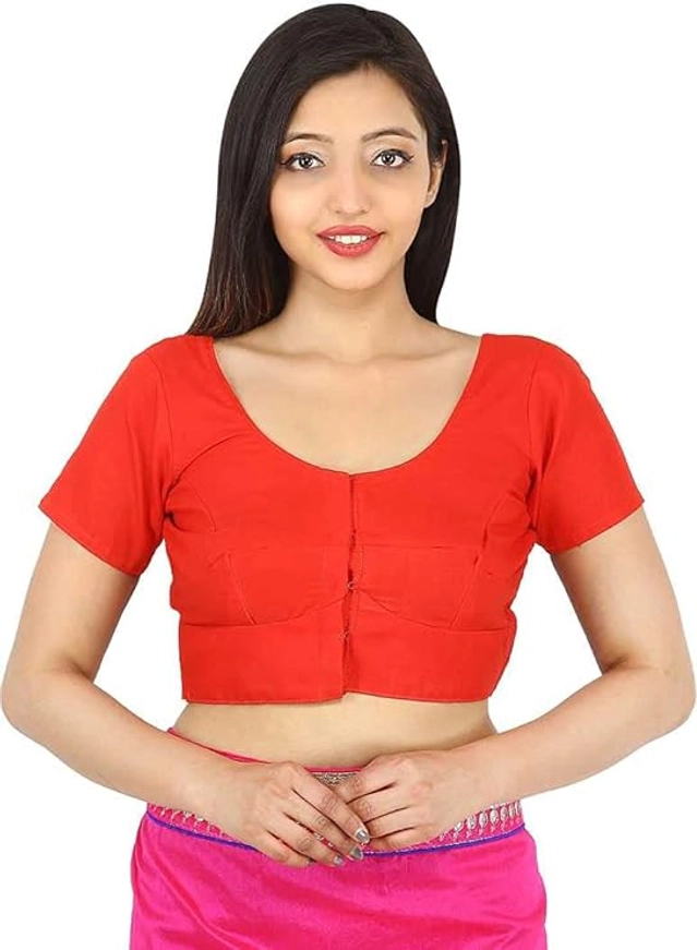 Cotton Solid Stitched Blouses for Women (Multicolor, 32) (Pack of 6)