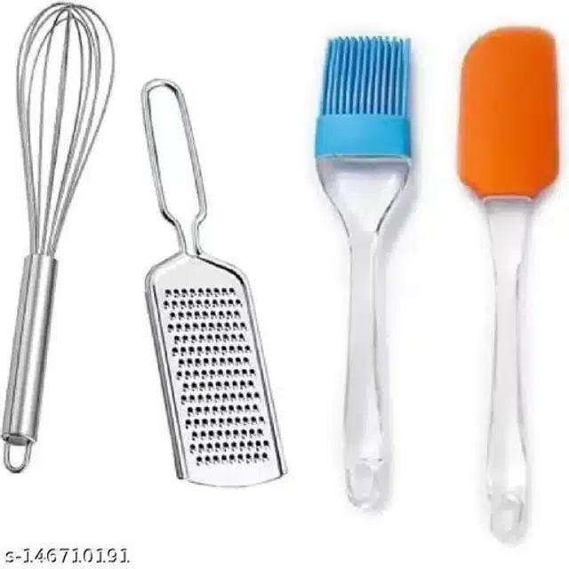 Combo of Cooking Tools (Silver, Pack of 4)
