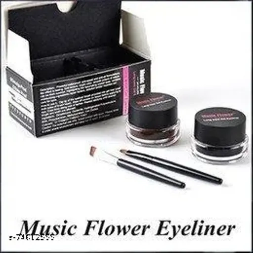 Music Flower Long Lasting Gel Eyeliner, Black  Gel Eyeliner-Smudge-Proof (Pack Of 1)