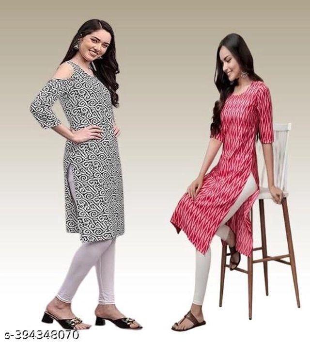 Crepe Kurtis for Women (Multicolor, S) (Pack of 2)