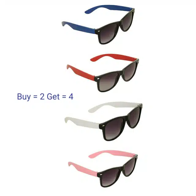 UV Protected Sunglasses for Kids (Pack of 4) (Multicolor, 4-10 Years)