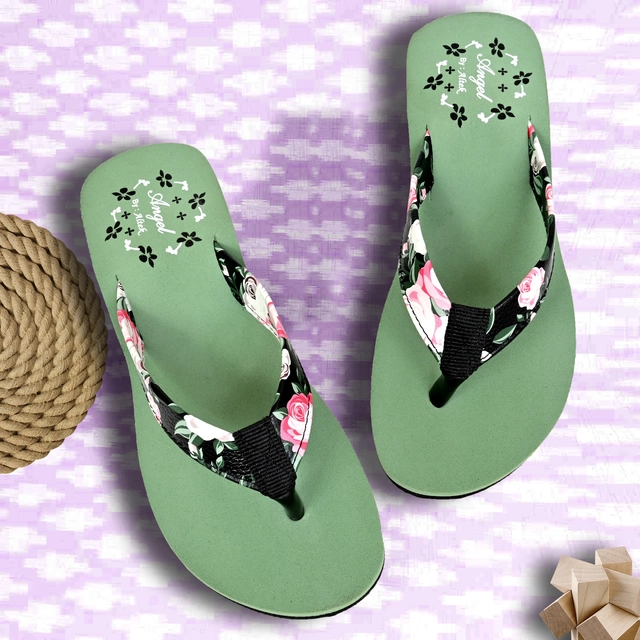 Flip-Flops for Women (Green, 4)